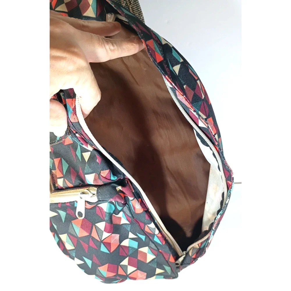 KAVU Jumble Dash Geometric Rope Sling Backpack Crossbody Cotton Canvas Retired